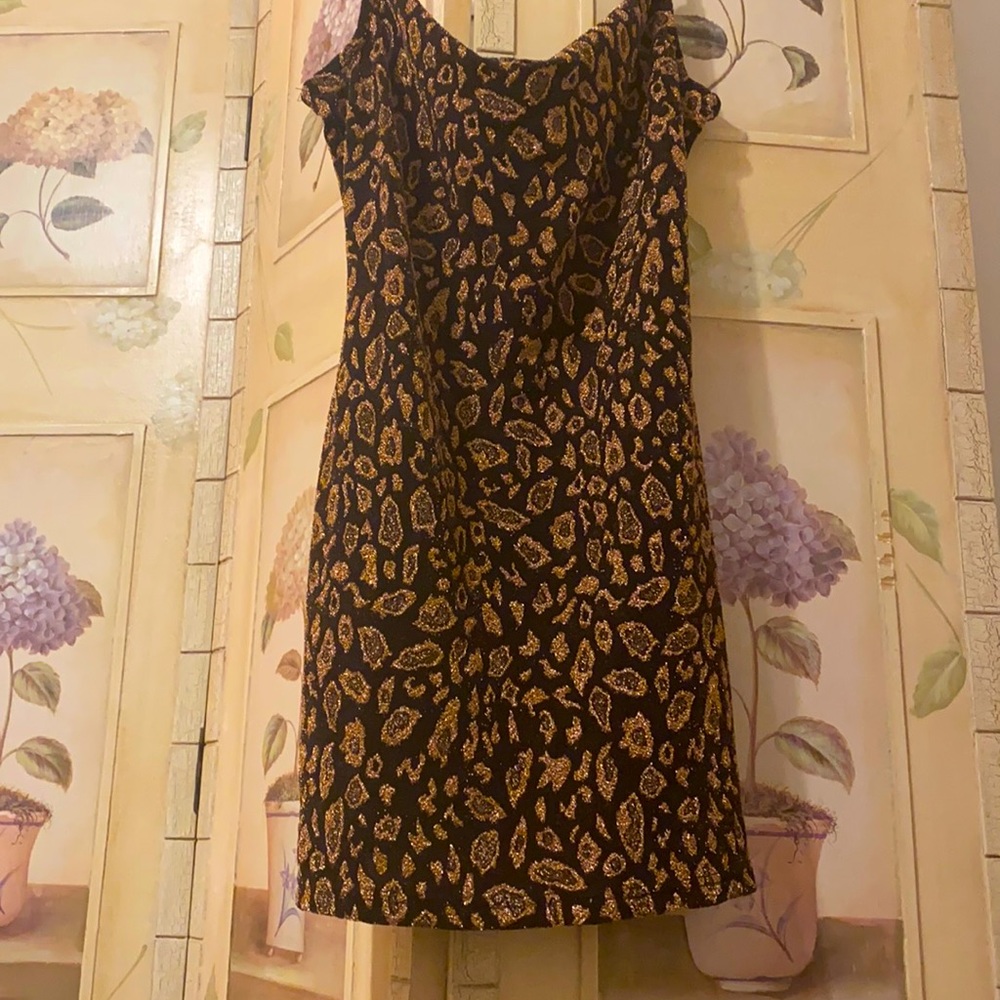 Slinky cheetah print dress with shimmer